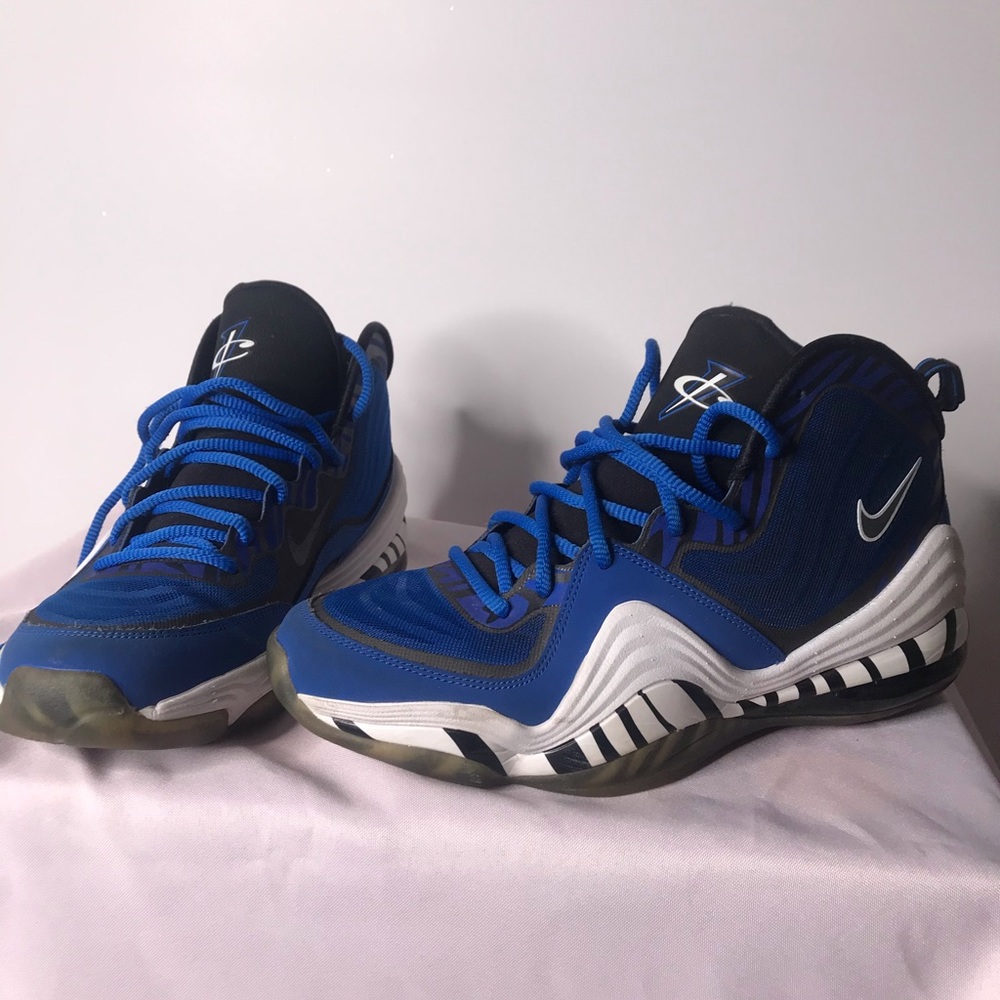 Blue black and white nike air penny V’s